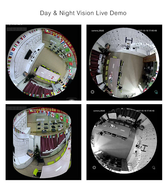 HD Fisheye 360 Panoramische Vr-Bidirectionele Audio200w de Hoge Prestatiessensor van Camerawifi