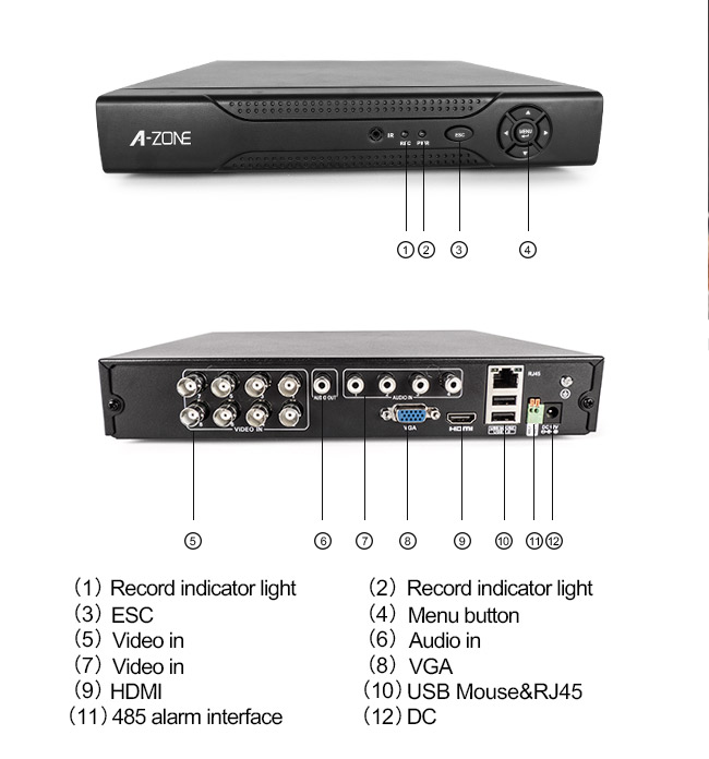 Het digitale Netwerk Dvr van 8CH DVR en van NVR H.264 voor Cameratoezicht